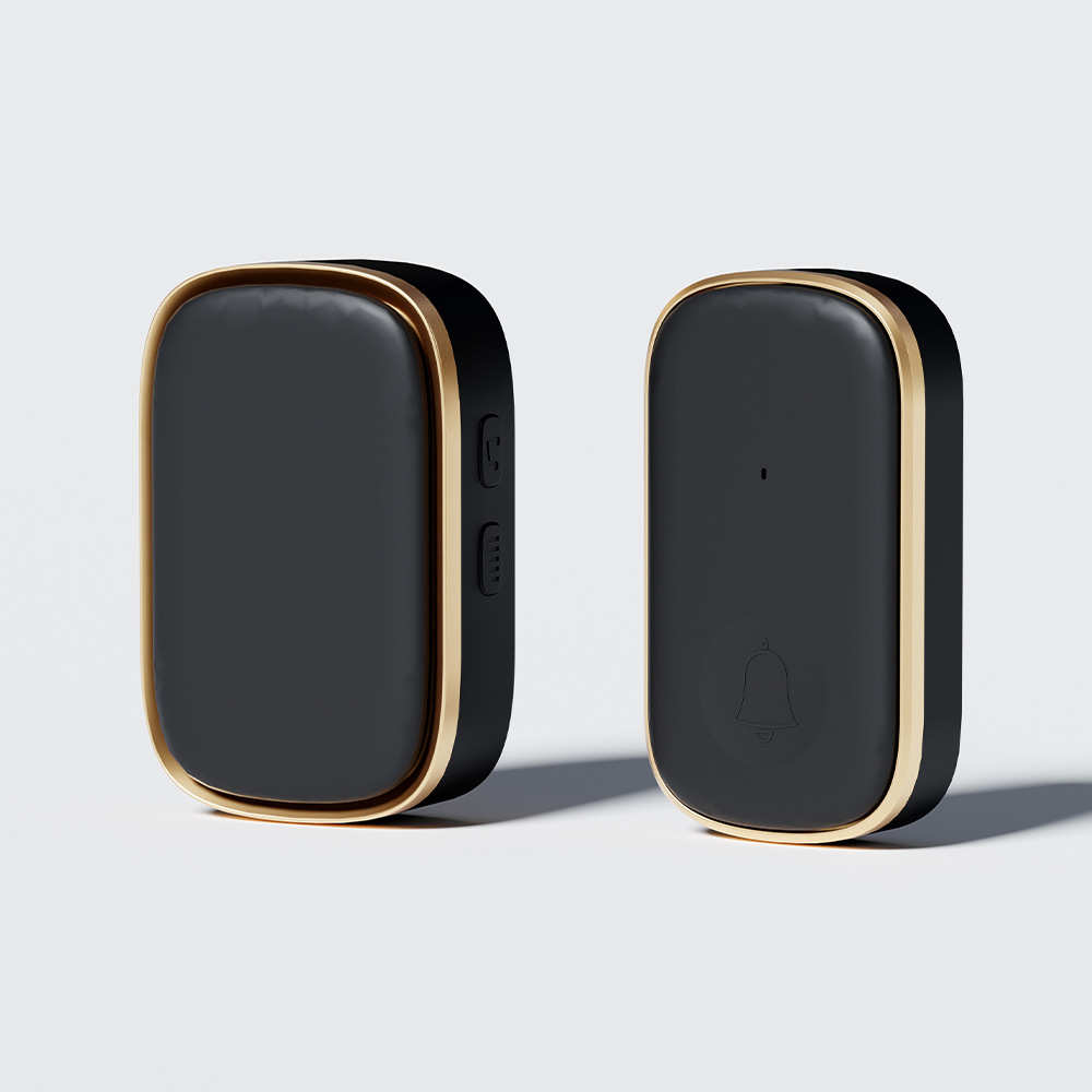 一拖门铃黑无线器呼叫插音乐线家用一无即用优雅 智能c836门铃即