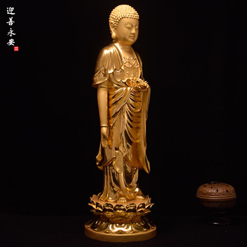 阿弥陀佛木雕弗像厂家客厅弗堂工艺品摆件厂家直销 迎善永安