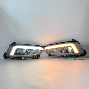 适用于13 转向日间行车灯专用前雾灯 15年现代IX45日行灯改装