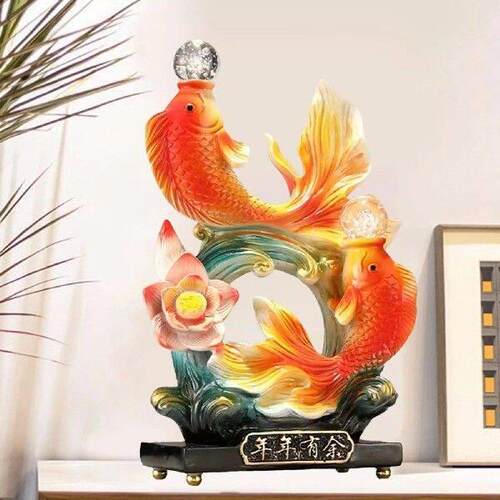 Chinese Feng Shui Fish Statue Desktop Ornament for Entrance