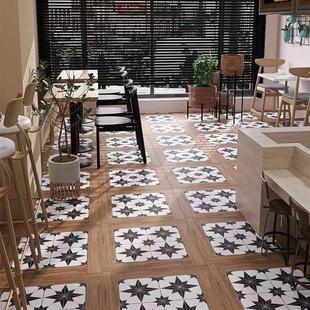 原木全瓷花片瓷砖600×60咖啡厅餐厅用瓷砖批发北欧花砖 艺术花砖