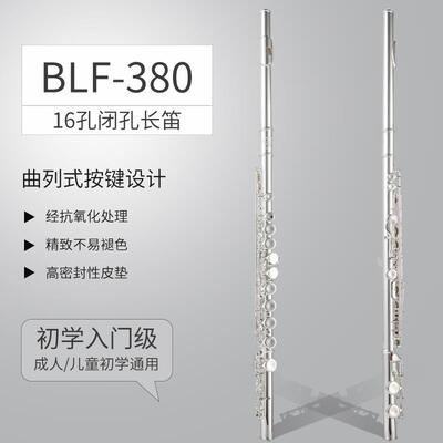 高档法国Blache长笛乐器初学者专闭业演16/1奏7孔镀银开两用长n笛
