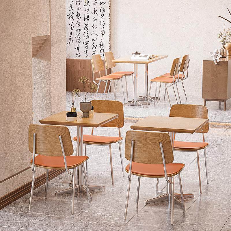 西餐厅桌椅组合餐饮店餐椅休闲奶茶店咖啡厅桌子椅子套装餐厅商用