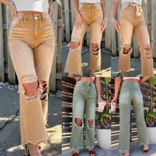 Cleo Distressed Ankle Bootcut Jeans