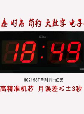 新款电子钟挂钟时钟客厅家用办公简约大数字单时间LED夜光静音表