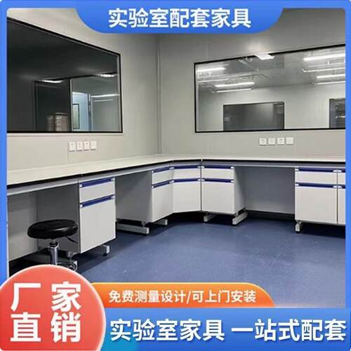 实验室全钢实验台化验室操作台PP边台钢木中央台通风橱吊柜