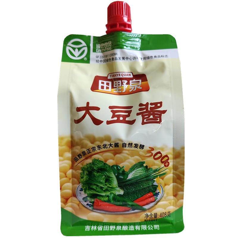 田野泉大豆酱408g农家酱东北大酱臭酱蘸菜酱田野泉黄豆酱450g包邮
