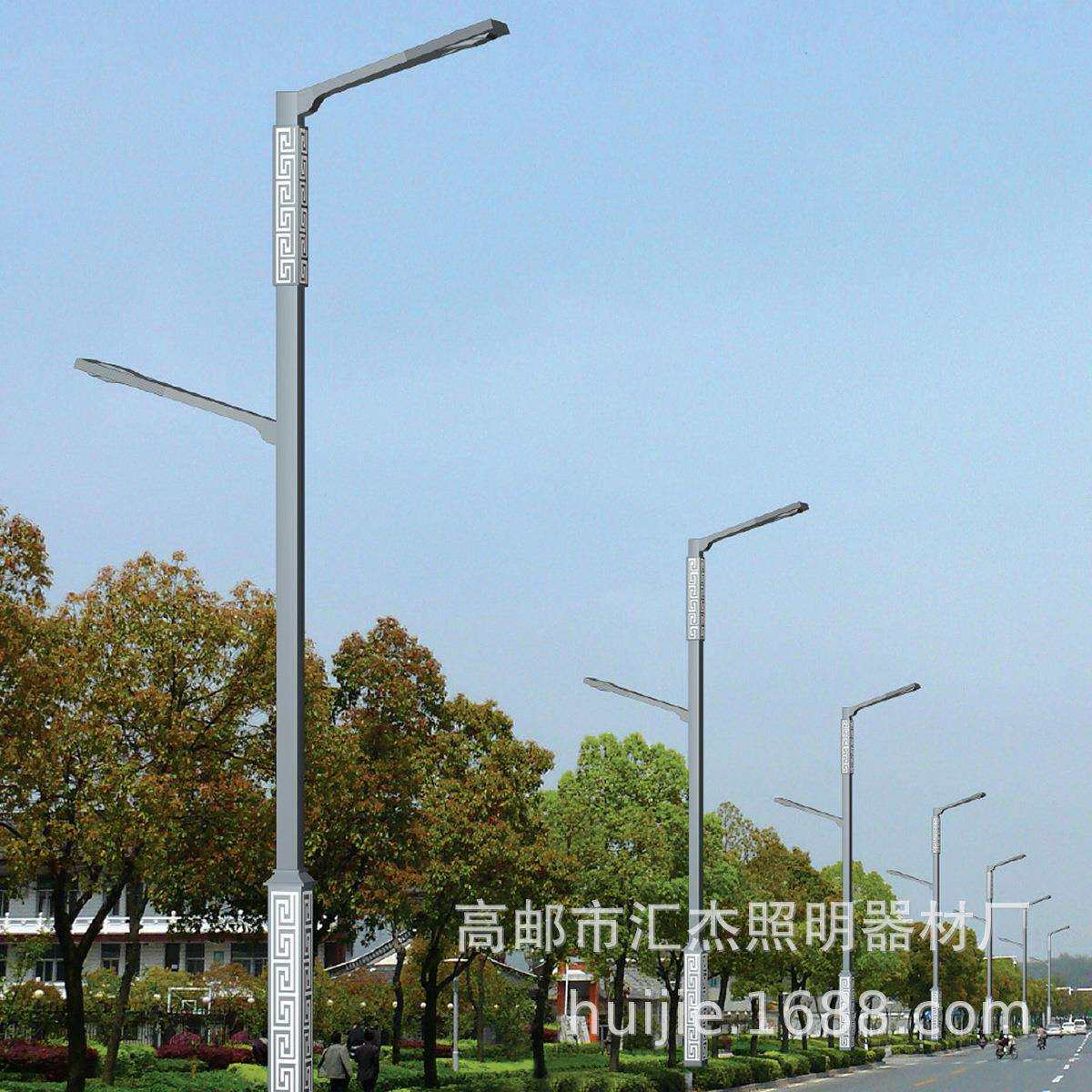 8米双臂路灯 LED市电路灯双头市政工程道路灯 60w高低臂路灯杆