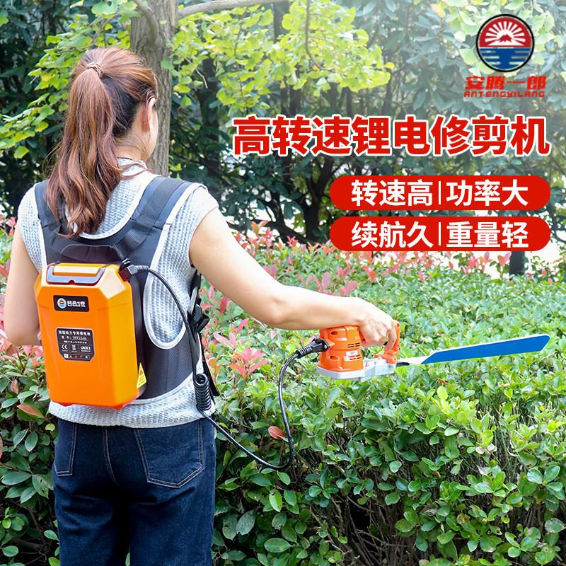 电动修剪机揹负式锂电充电式无刷采茶机园林绿化工具修剪大功率