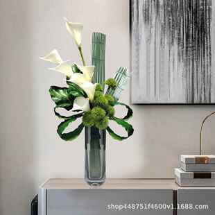 摆现代轻奢马莲花仿真样板房客厅餐桌电视柜绿植插花装PWX饰蹄桌