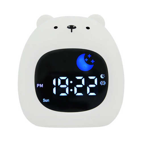 闹钟白闹钟噪音灯氛围 灯灯儿童灯唤醒led七彩电子日出模拟床头灯