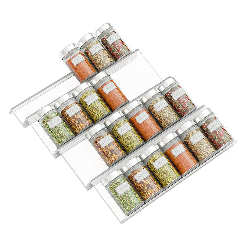 亚克力香料收纳架透明桌面调味料展示架抽屉调味料收纳