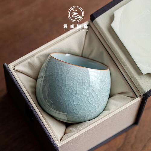 茶杯品茗杯主人杯个人单杯开片冰花釉陶瓷品茗杯功夫茶具茶碗盏