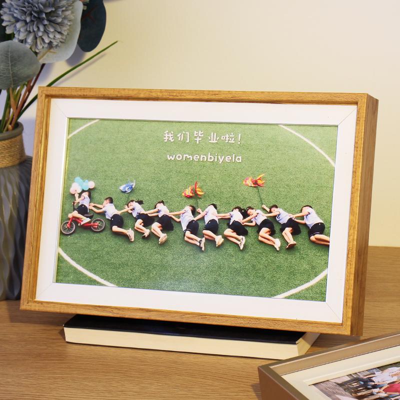 21N长方形集体毕业照合影合照相框8 12寸照片大尺寸定 制挂墙摆台