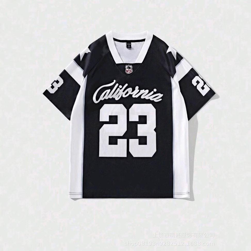 1 Men Oversized Football Jersey Pink California 23 Print V图片