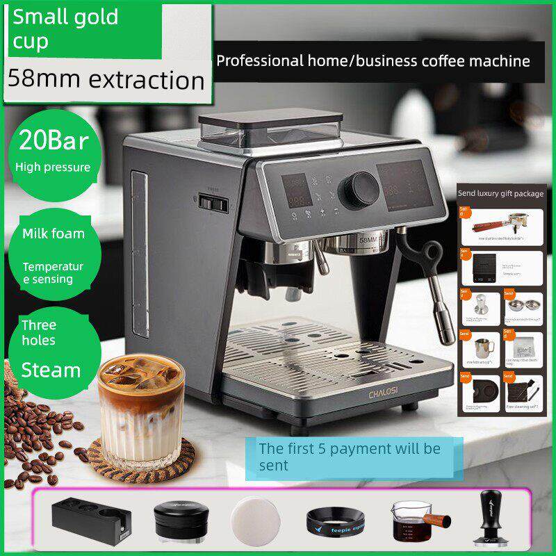 Chus星瑞咖啡机家用研磨一体化意大利半自动定温牛奶商用双泵双锅