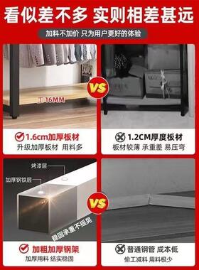 落地防灰尘19345纳简易衣柜卧室收简易落地式衣架客厅落地布带帘