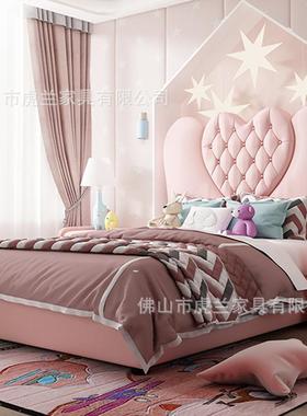 儿童1床女孩青少年儿童床女软包皮床15米.2M1.8可W079爱创意.软包