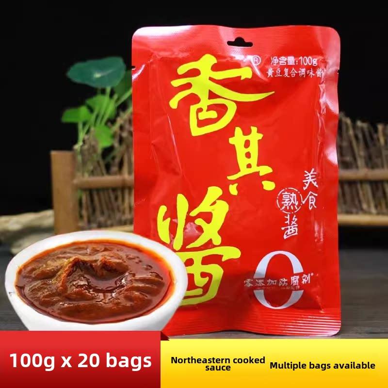 香淇酱100g东北豆豉米酱麻辣酱哈尔滨即食酱农家乐酱油蘸酱
