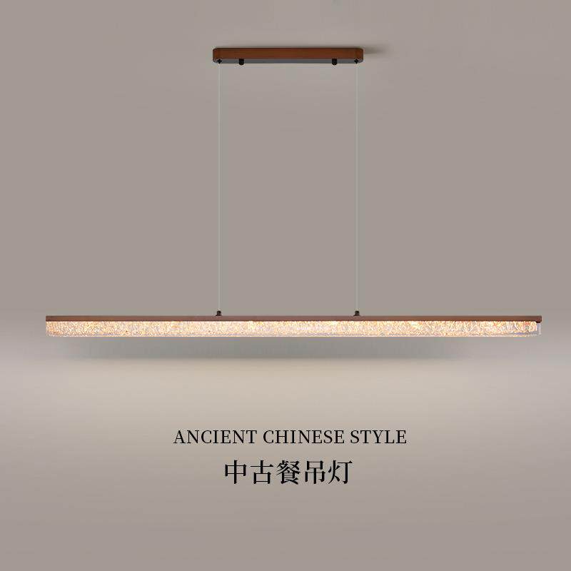 新中式中古风长条一字树脂LED吊灯日式创意餐灯吊灯酒吧台吊灯具