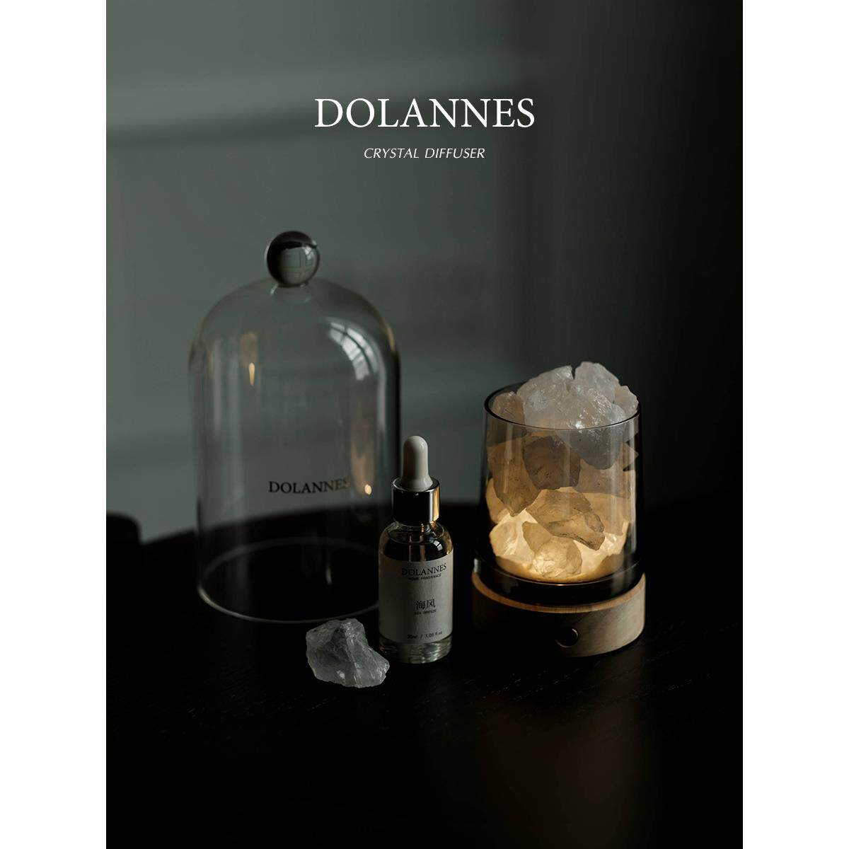 Dolannes水晶香薰灯扩散器石无火香薰精油礼盒家庭生日礼物香味礼