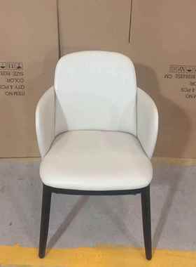 代简约客厅EXD餐椅售楼处洽椅谈扶手子店大堂酒办公室休闲皮椅户