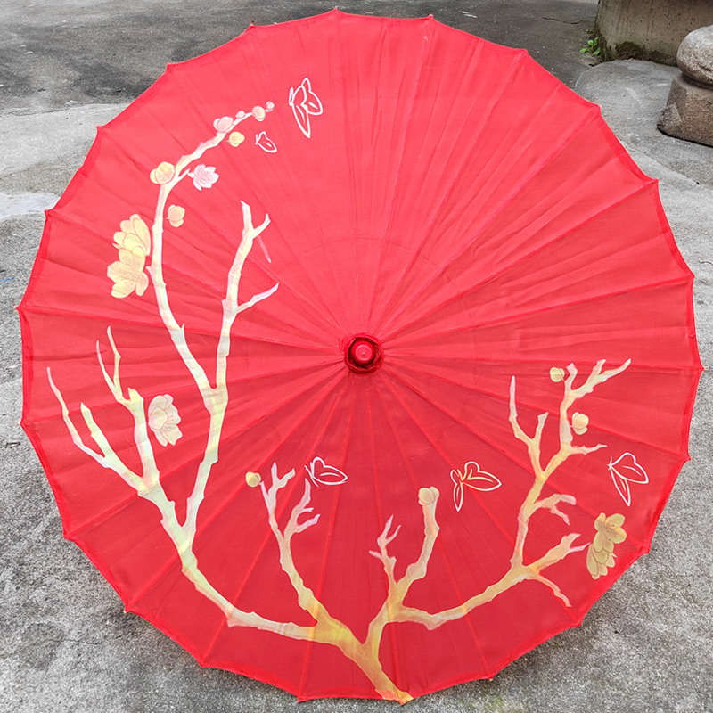 天官赐福周边 花城伞红伞古风银蝶伞配谢怜汉服cos的道具伞纯色伞
