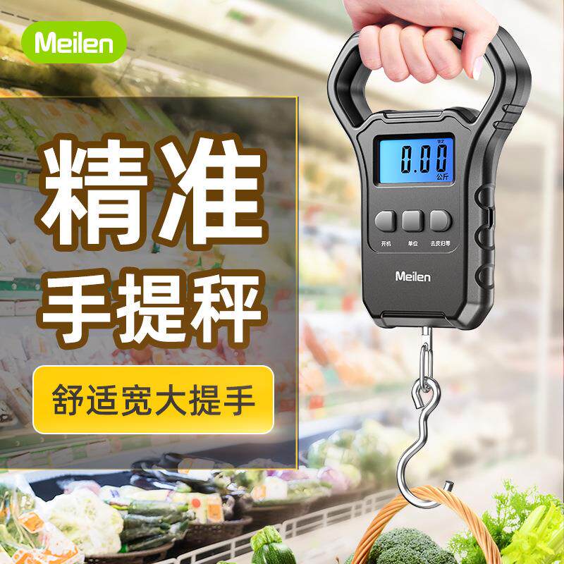 手提秤电子秤50kg便携式高精度家用快递称弹簧秤小型商用吊勾称