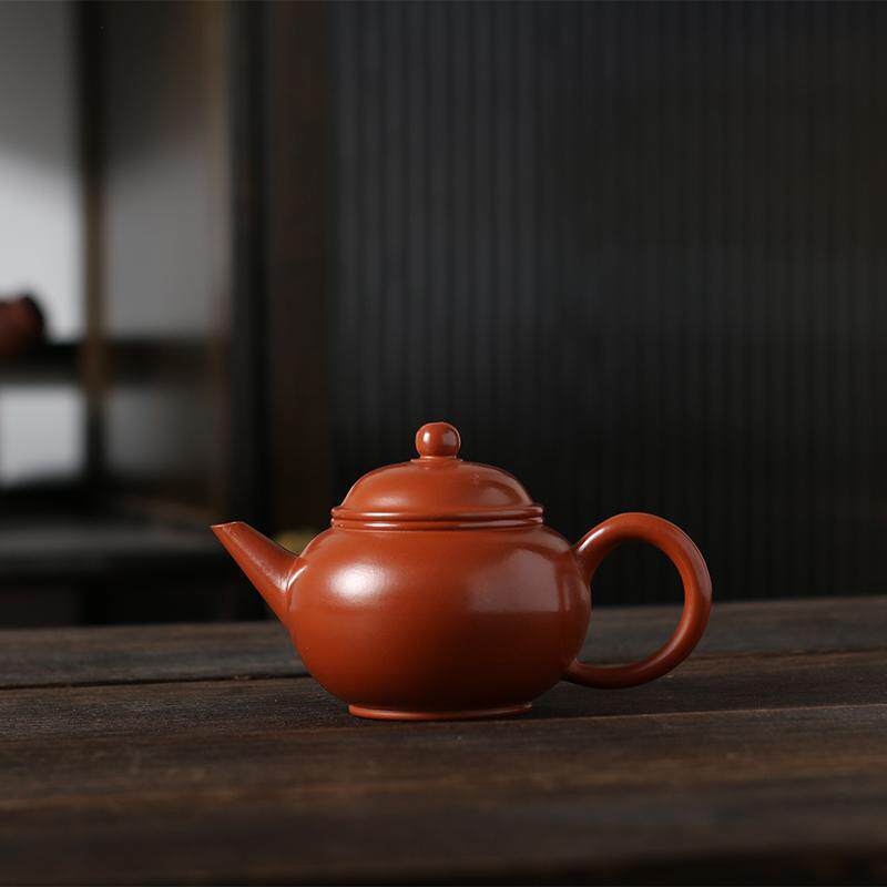 潮州朱泥手拉壶水平壶功夫茶具半手工入门级家用单丛茶茶器可养