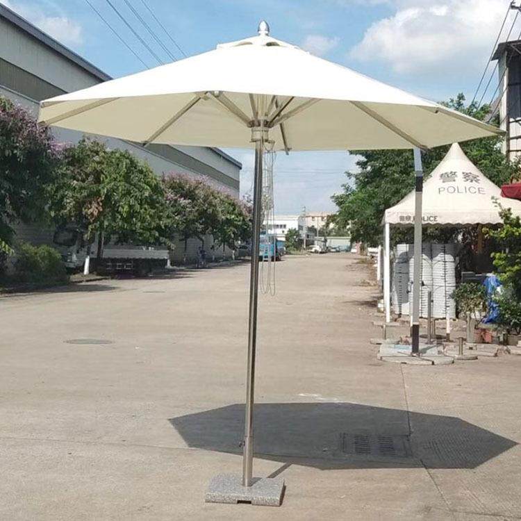 04不锈钢户外中柱太阳伞豪华大号沙滩遮阳庭院伞印logo