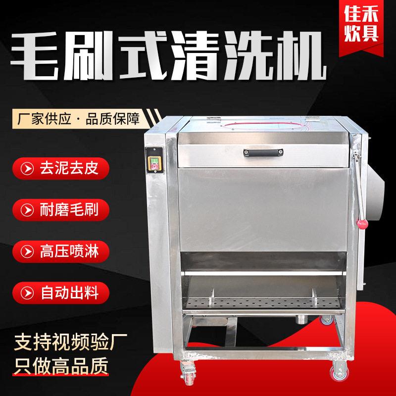 厂家商用电动毛刷洗菜机红薯地瓜马铃薯去皮磨皮机毛刷去皮清洗机