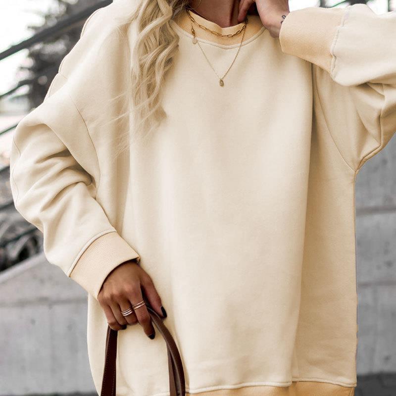 suit fashion sweater sleeve long tight irregular neck round