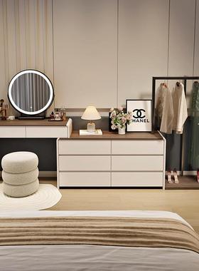 梳妆台一体衣帽现代简约柜卧室床尾柜收纳UVZ储物架全实木化斗柜