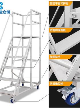 取仓库登梯安全车防护货DGC-JB-0爬梯物流作业金属平台梯子高可拆