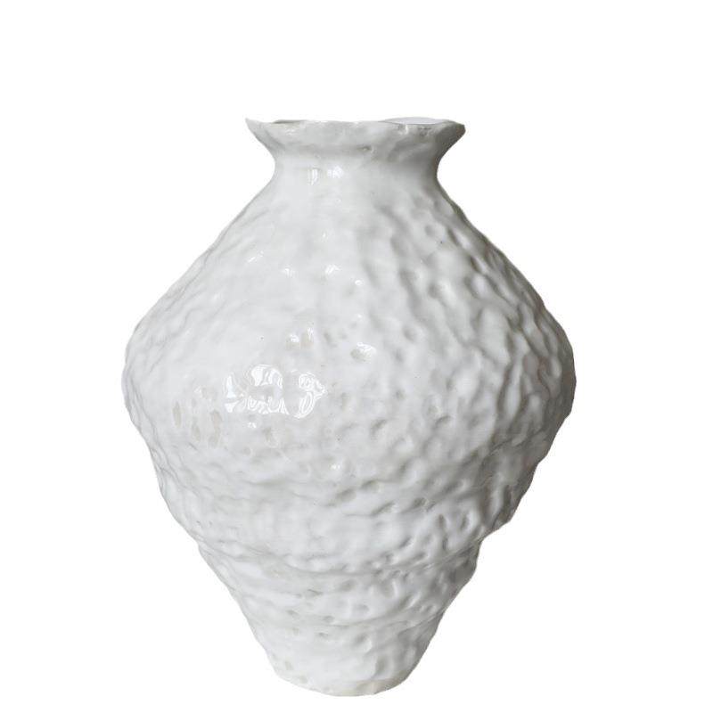 陶瓷花瓶摆件现代简约白色创意软装饰品样板房餐厅客厅ins风