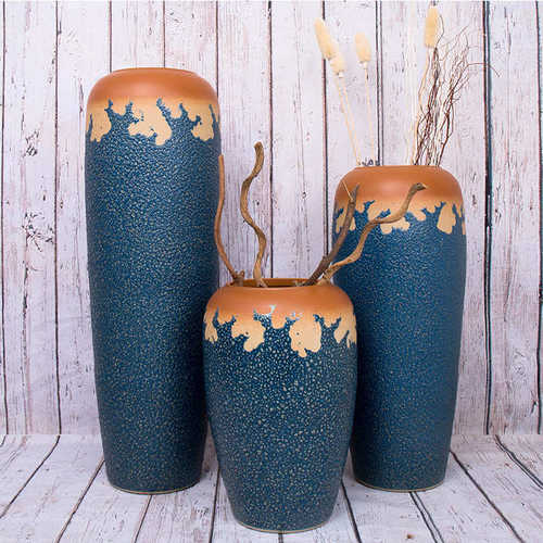 创意陶瓷大号地大古典花瓶三件套景德镇花瓶客厅落花瓶大号摆件