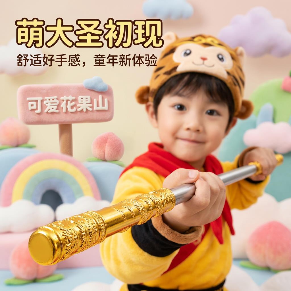 金箍棒伸缩玩具伸缩金箍棒美猴王孙悟空发光黑神话金箍棒儿童玩具