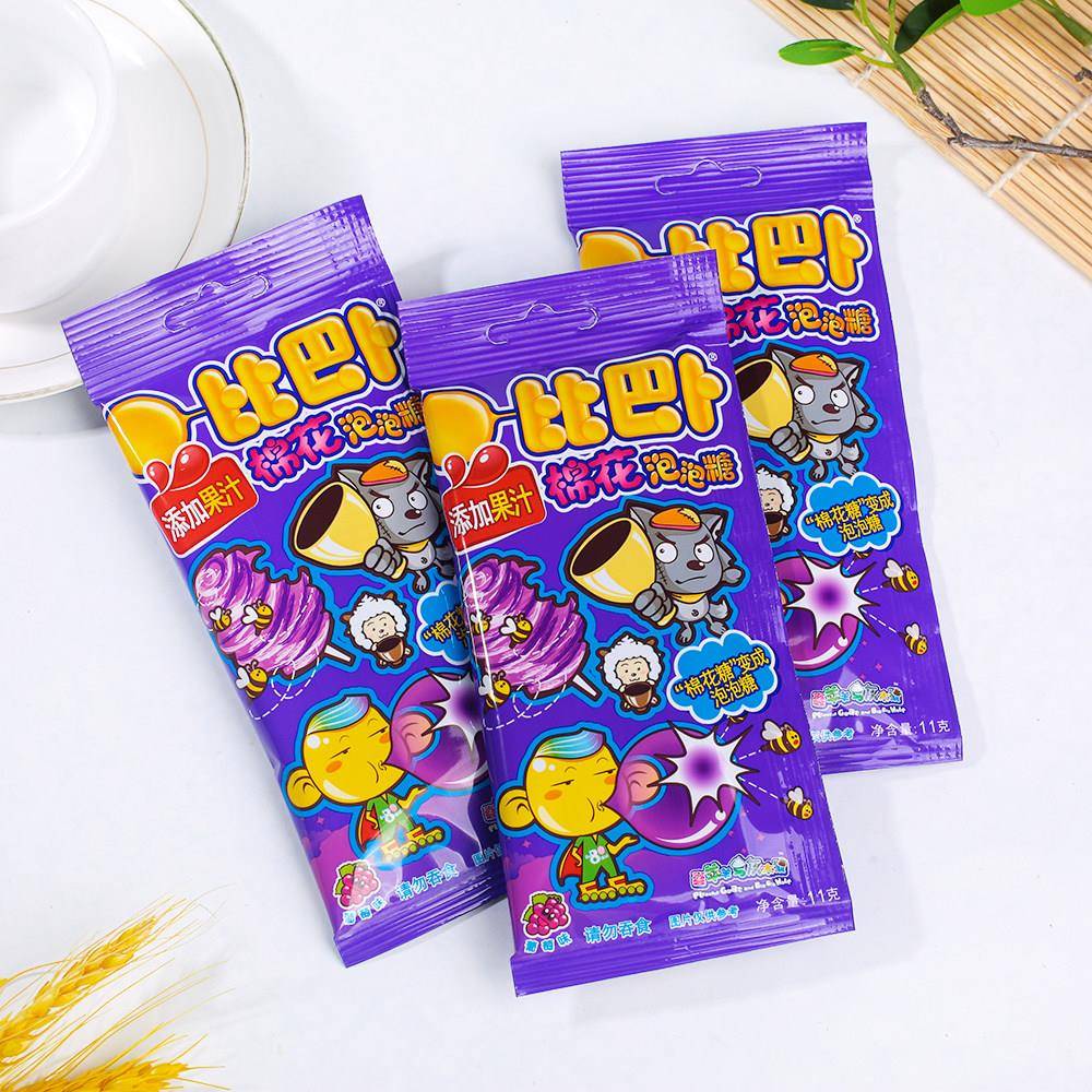 比巴卜棉花泡泡糖苹果草莓葡萄可乐口香糖回忆怀旧儿童零食品糖果