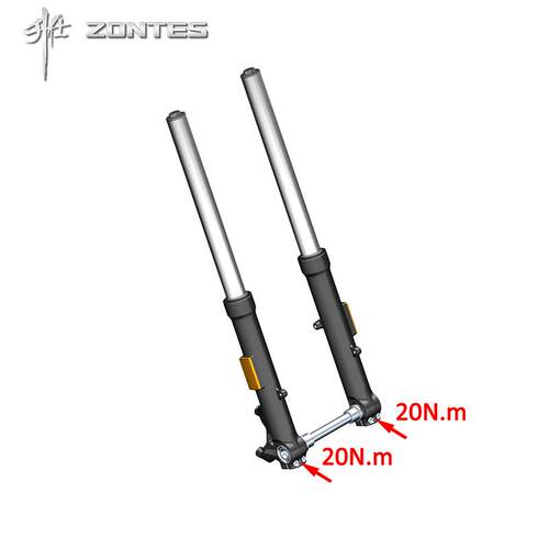 升仕ZT350D踏板摩托前左右减震器减振前叉避震器前空心轴配件牌