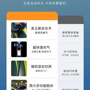 皮划艇充气船加厚耐磨冲锋舟橡皮艇钓鱼漂流户外气垫船折叠皮筏艇