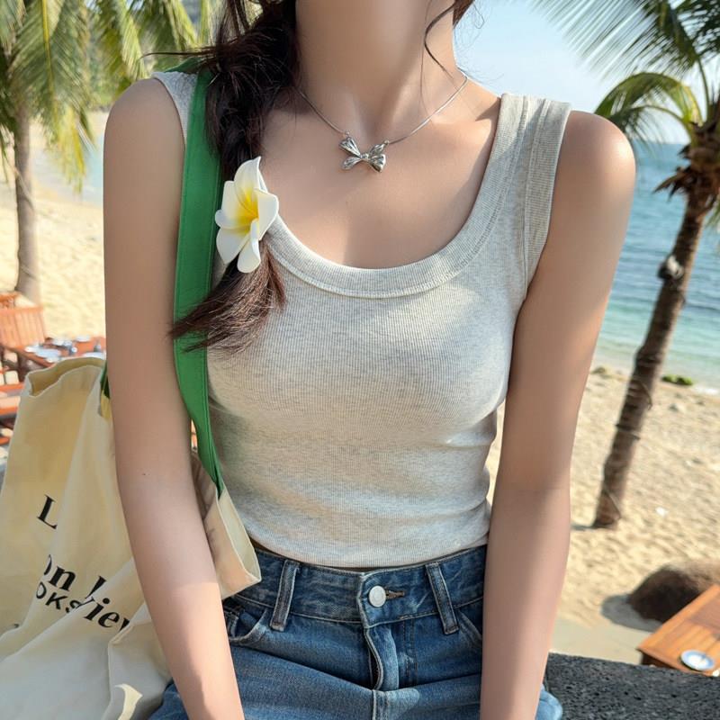 红色纯棉吊带背心女外穿2025夏新款打底遮副乳内搭覆古港风小上衣