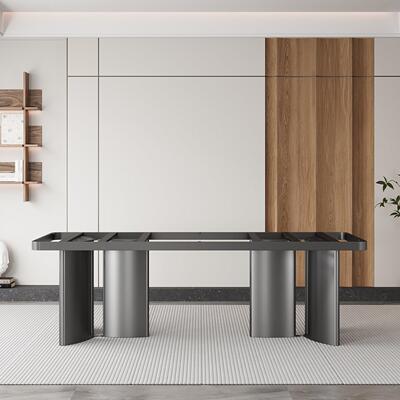 意式不锈钢桌脚桌腿支架大理石岩板餐桌脚奢石底座支腿大板茶桌腿