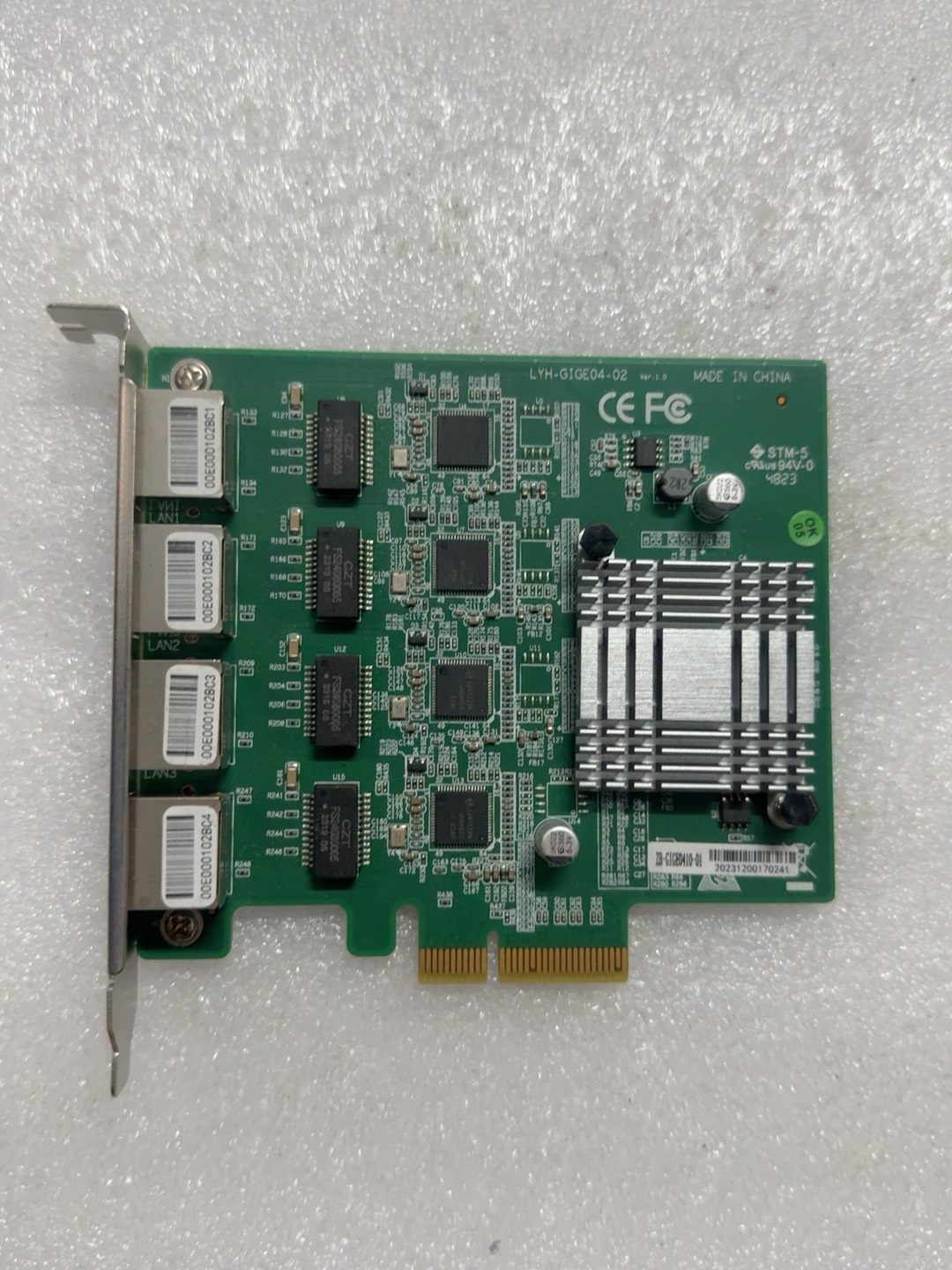 Intel四网口千兆网卡，型号LYH-G1GE04-02，有