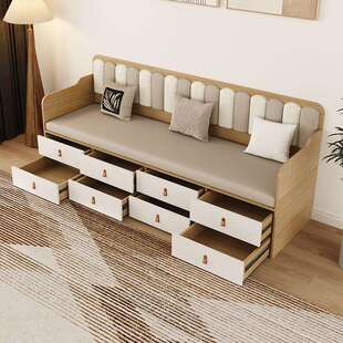 实木卡座家用餐厅小户型储物罗汉床抽屉柜组合奶茶店沙发凳