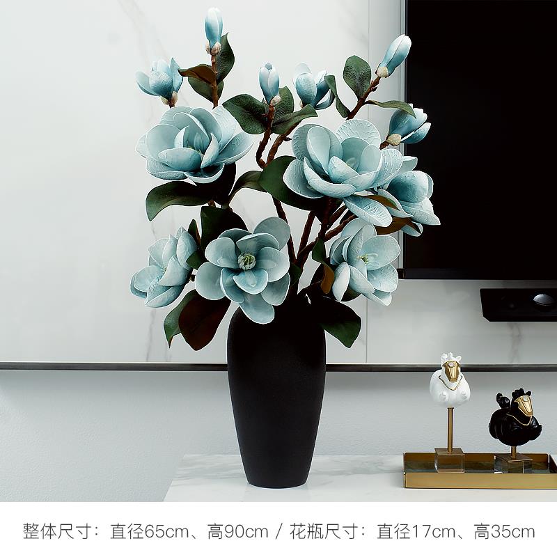 高档夏梵中式高厅级大玉花兰新花彷真束客玄关假花落地摆件插花装