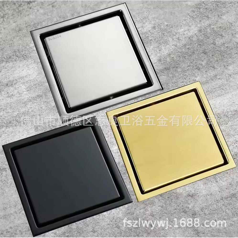 美式简英寸3极04SUS拉丝工淋艺浴排水管浴CQR室浴缸隐形防臭6地漏