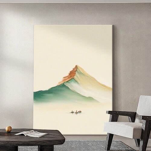 意式极简山水风景客厅沙发背景墙装饰画现代简约玄关书房茶室壁画