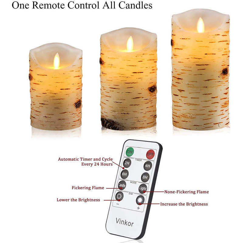 桦树皮摇摆遥控仿真LED电子蜡烛浪漫婚礼生日婚礼装饰求婚创意灯