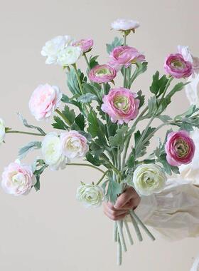 露莲人造花假插花花束客厅餐桌装饰插花外国牡丹花高端插花