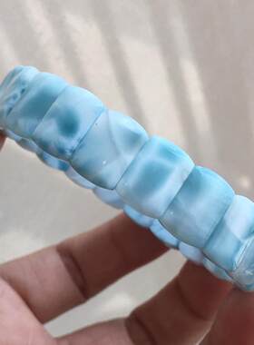 新品天然多米尼加海纹石手排拉利玛手牌男女手链手串规格13*8*4mm